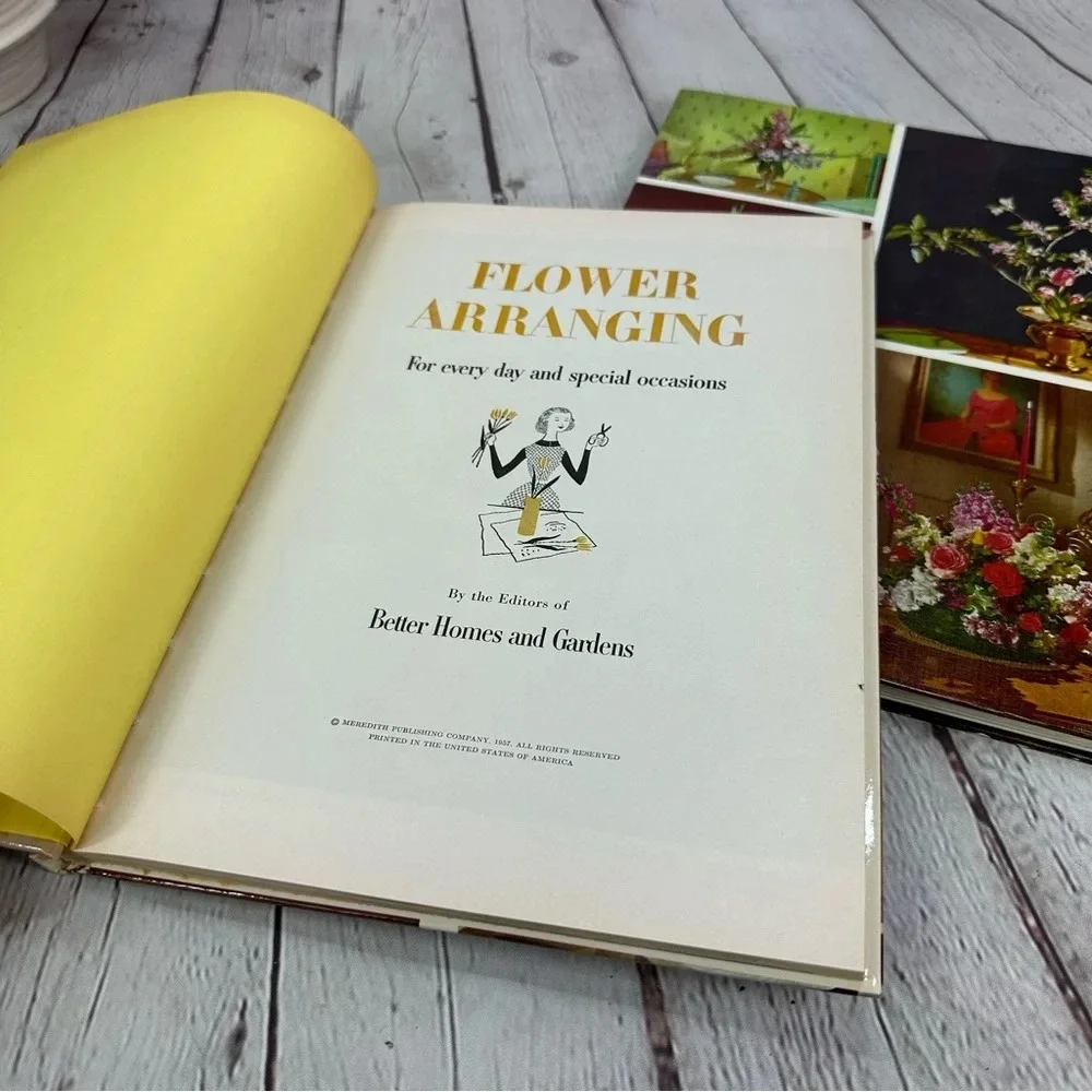 vintage better homes & gardens flower arranging books set of 2 1957, 1965